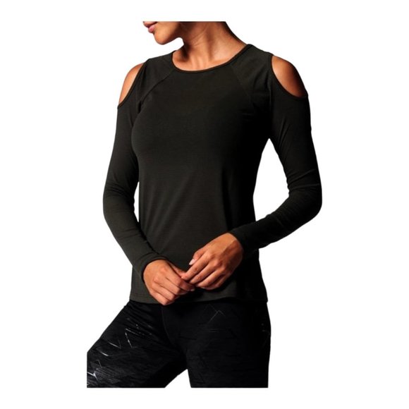 NUX Tops - Nux Small Black Cold Shoulder Long Sleeve T Shirt